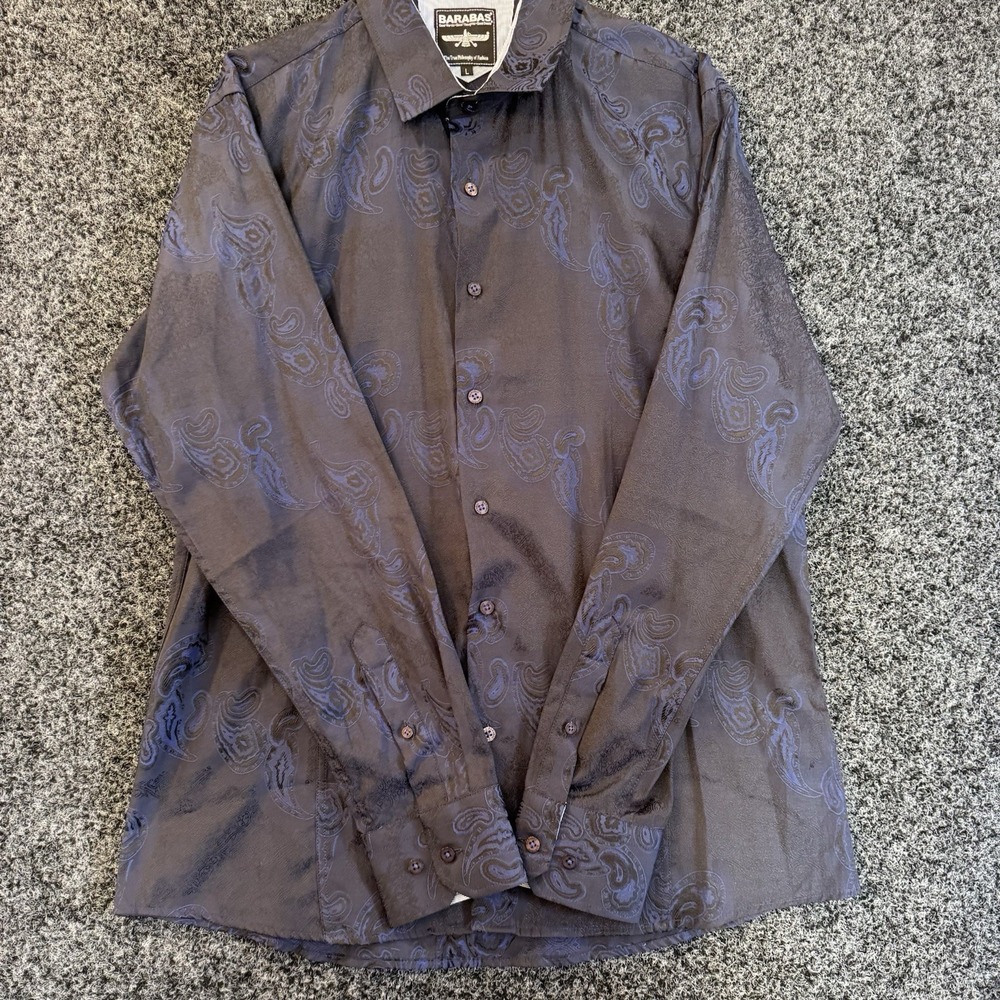 Barabas Paisley Long Sleeve Button Up‎ Dress Shirt Men's Size Large
